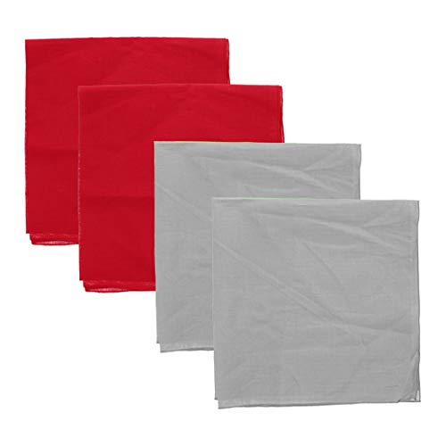 Motique Accessories Solid Color Bandana - Set of 4 - color: Red White