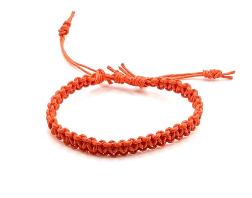 Hemp Bracelet Adjustable - color: Orange