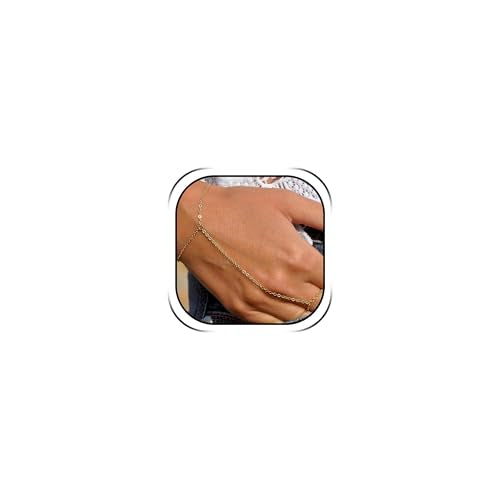 choice of all Hand Chain Bracelet Gold Finger Ring Bracelet Hand Chain for Women Trendy Birthday Jewelry Gifts - color: B2:hand chain bracelet-gold