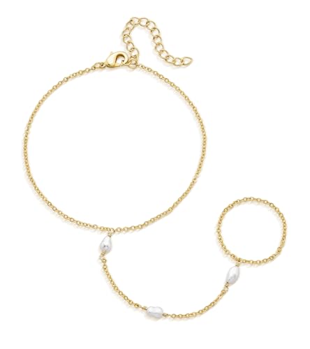 adoyi Gold Bracelets for Women, 14K Gold Plated Stackable Bracelet Stack Set Adjustable Charm Paperclip Chain Cuban Link Layered Waterproof Jewelry Sets Gifts for Womens - color: Gold Style F