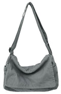 Messenger Bag for Women Men Satchel Bag Canvas Crossbody Shoulder Bag Casual Sling Bag - color: Dark Grey