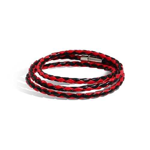Long tiantian Boho Bracelets for Women Western Jewelry for Women Leather Wrap Bracelets Stackable Bangle Western Outfit for Women - color: men's bracelet(black)