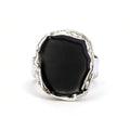 Statement Rings For Women Chunky Gold Ring Unique Cocktail Rings Vintage Big Black Drip Ring Fashion Punk Jewelry For Women - style: silvery