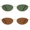 Appassal Retro Oval Sunglasses for Women Mens with Spring Hinge Sunnies AP3696 - color: A3 Gold/Green&gold/Brown