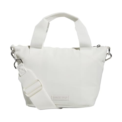 adidas Small Tote Mini Bag for Women and Men - color: Premium/Off White/Silver Metallic