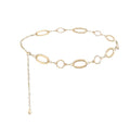 Waist Chain Belt Women Circle O-Ring Metal Link Body Chains Plus Size Gold Tone Chain Belt Fashion Waist Jewelry for Dress - color: Gold-43inch