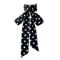 Long Thin Skinny Scarf Satin Neckerchief Ribbon Tie Waist Belt for Women - color: Black Polka Dots