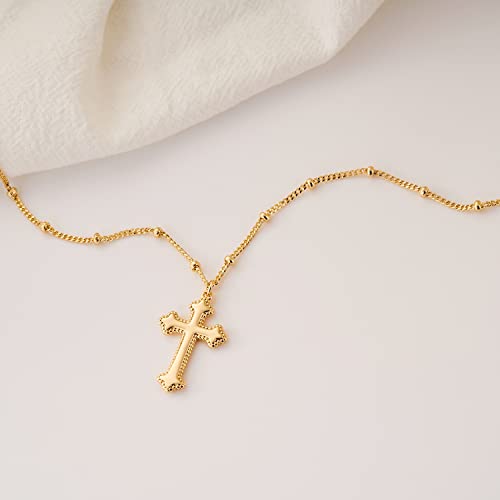 MEVECCO Dainty Gold Cross Necklace for Women - 18K Gold Plated Delicate Minimalist Cubic Zircon Cross Necklaces Cute Faith/Crucifix Jewelry Gift - style: Cross-1