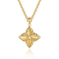 Fettero Gold Clover Necklace for Women Dainty 14K Gold Plated CZ Pendant Necklace Adjustable Chain Choker Charm Colorful Clover Pendant Lucky Necklaces for Women Jewelry - color: Gold