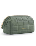 BAGSMART Puffy Padded Travel Makeup Bag, Wide-open Toiletry Bag, Olive Green - color: 15-Olive Green