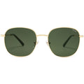 SOJOS Classic Trendy Square Sunglasses for Women Men Cute Big Frame Gold Shades SJ1137 - color: Gold/Dark Green