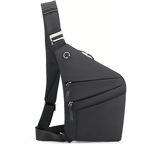 Crossbody Travel Bags for Women, Anti Theft Proof Safe Slim Sling Travel Purses, Personal Flex Shoulder Bag for Men Women - color: Black-new, size: Right Shoulder