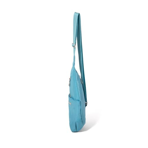 Baggallini Mini Sling - 12x7 Sling Crossbody Bag Backpack with Adjustable Shoulder Strap - color: Seaside Blue