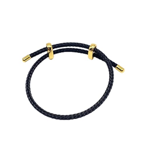 Caiyao Unisex Steel Rope Bracelet Couple Bracelet Simplicity Fashion Titanium Buckle Adjustable Wire Rope Bracelet for Women Men Jewelry Gift - color: black
