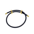 Caiyao Unisex Steel Rope Bracelet Couple Bracelet Simplicity Fashion Titanium Buckle Adjustable Wire Rope Bracelet for Women Men Jewelry Gift - color: black