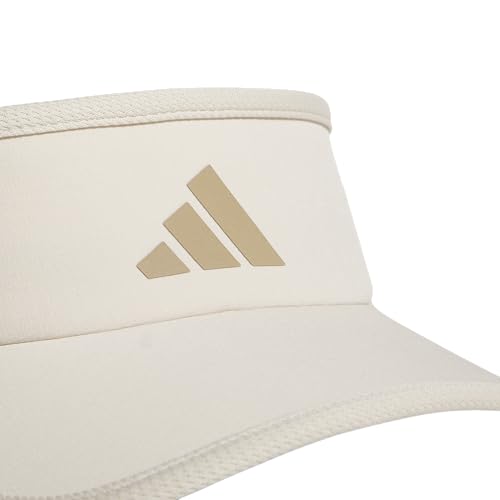 adidas Women's Superlite Visor – Lightweight Moisture-Wicking Running Tennis Hat - color: Crystal Linen Beige/Trace Khaki/3