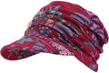 XYIYI Women Cancer Headwear Soft Chemo Beanie Baseball Cap - color: Red Flower