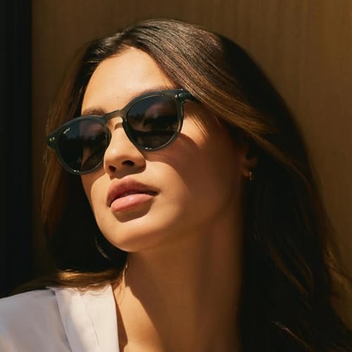 WearMe Pro Round Polarized Sunglasses for Women - Retro Classic UV400 Protection for Driving & Everyday Wear - color: Crystal Green Frame / Black Lens