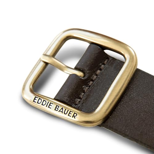 Eddie Bauer Women's Casual Leather Belts with Durable Metal Buckle - color: Center Bar - Brown, size: XX-Large