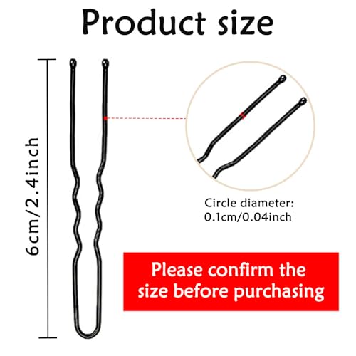 330 Count U Shaped Hair Pins for Buns, YINGFENG 2.4 inch Bun Pins Black Hair Pins for Women Girls with Storage Box, Hair Accessories for All Hair Types - color: Black(2.4Inch)