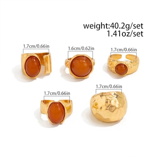 Dainty Crystal Gold Knuckle Ring Stackable Set for Women Non Tarnish, Statement Chunky Zircon Silver Midi Finger Thumb Rings Vintage Y2k Party Jewelry Gifts - color: Gold 2