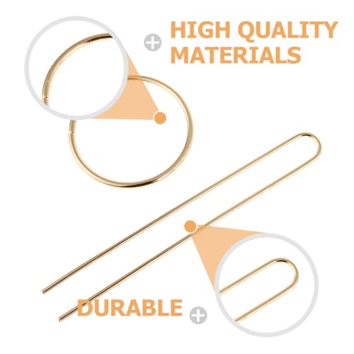 UKCOCO 4 Sets U-shaped Metal Hair Fork Hairpin for Women Smooth Double-prong Hair Stick Bun Holder Gold and Silver Styling