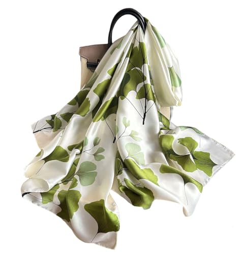 Acotavie Scarfs for Women Fashion Scarves Long Floral Pattern Scarf Headscarf Lightweight Sunscreen Shawls - color: Light Green