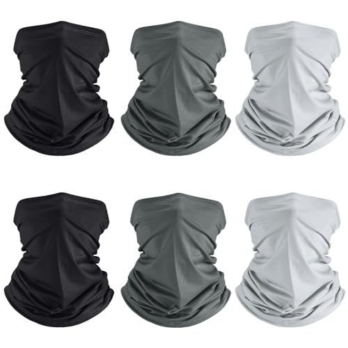Geyoga 6 Pieces Summer UV Protection Cooling Neck Gaiter Face Clothing Neck Gaiter Mask Scarf Sunscreen Breathable Bandana - color: Classic Color