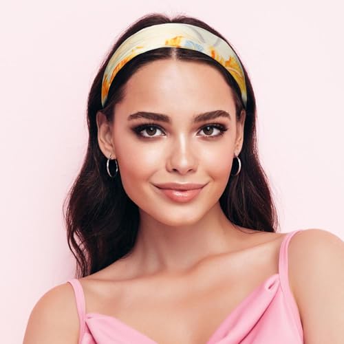 Sumolux Head Hair Scarf for Women Like Satin Silk Scarf Bandana Hair Wrapping Night Large Square Scarves 27.5" - color: Yellow Flowers