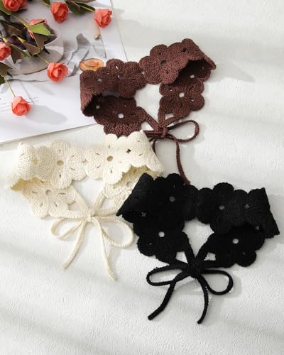 HAIMEIKANG Hippie Hair Bandanas Headbands for Women Boho Headband Knit Hair Bands Floral Head Wrap for Girls (Beige 2 + Black 2 + Brown 2) - color: Beige 2 + Black 2 + Brown 2