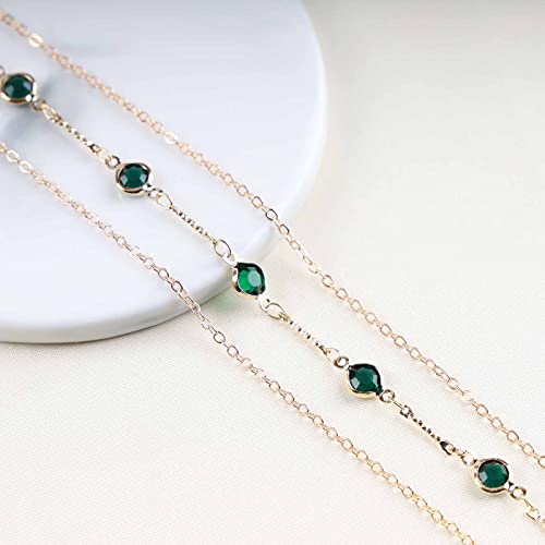 Vintage Emerald Belly Waist Chain Gold Emerald Crystal Body Chain Green Emerald Bikini Waist Chain Boho Summer Beach Body Chain Accessories for Women