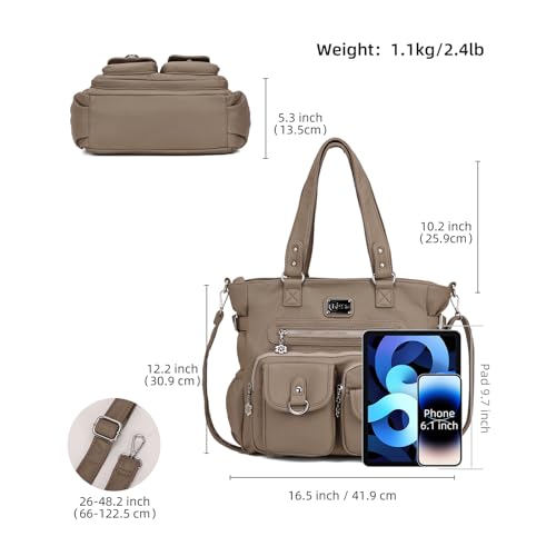 KL928 Large Purses for Women Shoulder Bag Tote Handbags Stylish Vegan Leather Hobo Bags Ladies, A-Black-4 | Large - color: Z-mud Brown