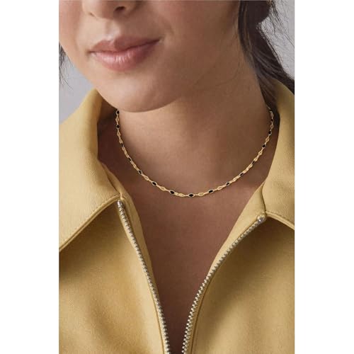 Gold Necklaces for Women Trendy, 14K Gold Plated Dainty Lip Chain Simple Choker Hypoallergenic Waterproof Boho Necklace Fashion Accessories Women Jewelry for Her - color: black