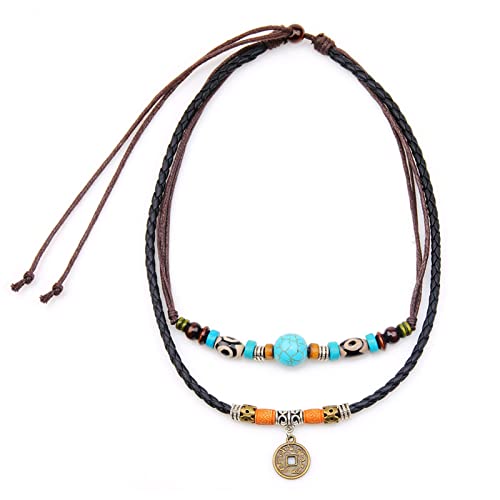 Boho Outfits for Women Boho Necklaces Country Concert Outfits Nashville Western Jewelry Choker Necklaces Long Leather Necklace Western Dress Jewelry Country Cowgirl Accessories Gifts - color: C：Boho Choker Necklaces