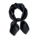 Ciormis 100% Mulberry Silk Scarf-Women's 21''/27''Square Silk Hair Head Scarf Neckerchief with Gift Packaged - color: 27''x 27''-style 39-black