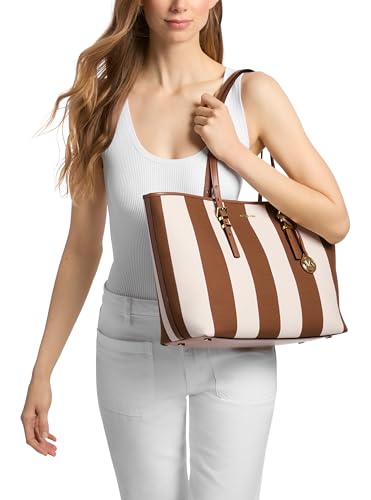Michael Kors Quinn Large Tote - color: Gold-tone Hardware/Canvas/Luggage