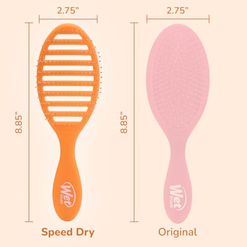 Wet Brush Speed Dry Hair Brush, Orange Crush (Summer Quencher) - Vented Design & Soft HeatFlex Bristles Are Blow Dry Safe - Ergonomic Handle Manages Tangles - Pain-Free Hair Accessories - color: Summer Quencher Orange Crush, size: 1 Count (Pack of 1)