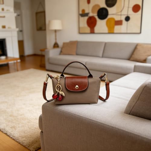 Dreubea Womens Chic Mini Bag Convertible Crossbody & Top-Handle Handbag for Everyday Elegance - color: Grey
