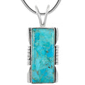 Turquoise Pendant Necklace 20" Sterling Silver 925 Genuine Gemstones - color: Turquoise w/Sterling Chain