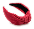 Velvet Red Knotted Headband for Women, Year-round Stylish Chunky 2.5" Hair Accessory, All-Day Wear Adjustable Top Knot Head Band for Girls, Stylish Fashion Designer Hairband - color: 2.5 Red