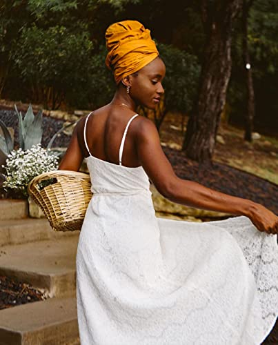 HOMELEX Head Wraps Turbans Stretch Jersey Knit Headwraps Wrap Turban Scarf Tie for Women - color: Yw