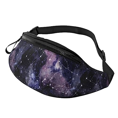 Space Star Pagan Space Black Galaxy Constellation Fashion Casual Fanny Pack Waist Bag Men Women Adjustable Belt Waist Bag For Travel Hiking Cycling Running Festival Carnival - color: Black7