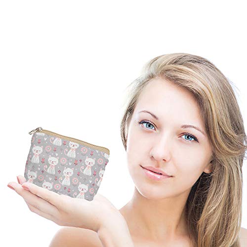 Women and Girls Cute Fashion Coin Purse Wallet Bag Change Pouch Key Holder - color: Cute Cat Pattern