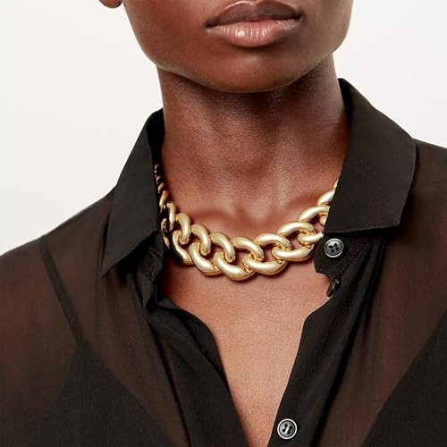choice of all Chunky Gold Necklace Statement Necklace for Women Punk Chain Thick Gold Choker Jewelry Trendy Birthday Gifts - color: B:gold chunky necklace