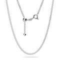 LeCalla 925 Sterling Silver Italian Jewelry Adjustable Chain Necklace, Sliding Bolo Chain Necklace for Women Slider Chain 14 to 24 Inch. - color: Curb Chain