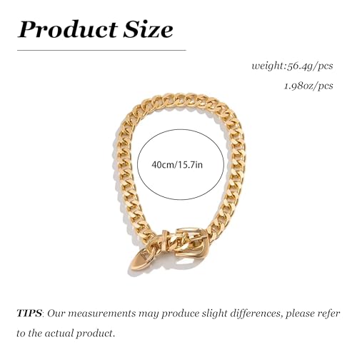 Chunky Chain Necklaces Women Statement Collar Necklace Gold Flat Snake Chain Choker Ribbed Design for Party, Dress Jewelry Gifts - color: B4:Gold Necklace