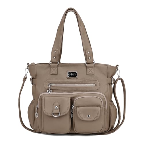 KL928 Large Purses for Women Shoulder Bag Tote Handbags Stylish Vegan Leather Hobo Bags Ladies, A-Black-4 | Large - color: Z-mud Brown