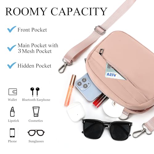 MAXTOP Small Crossbody Bags for Women Belt Bag Fanny Pack with Adjustable Strap - color: Cute Pink, style: Small Crossbody Bag
