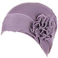 Headwrap Turbans for Women - Twist Soft Floral Solid Caps Pre Tied Chemo Beanies Headwear Hat for Cancer - color: Purple