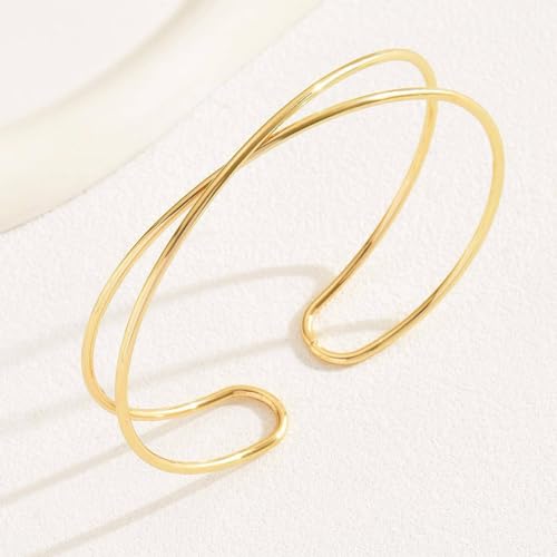 Gold Arm Cuff for Women,Arm Cuff Upper Arm Bracelet Jewelry Minimalist Armband ArmCuffs Bangle Bracelets Summer Beach Accessories - color: F